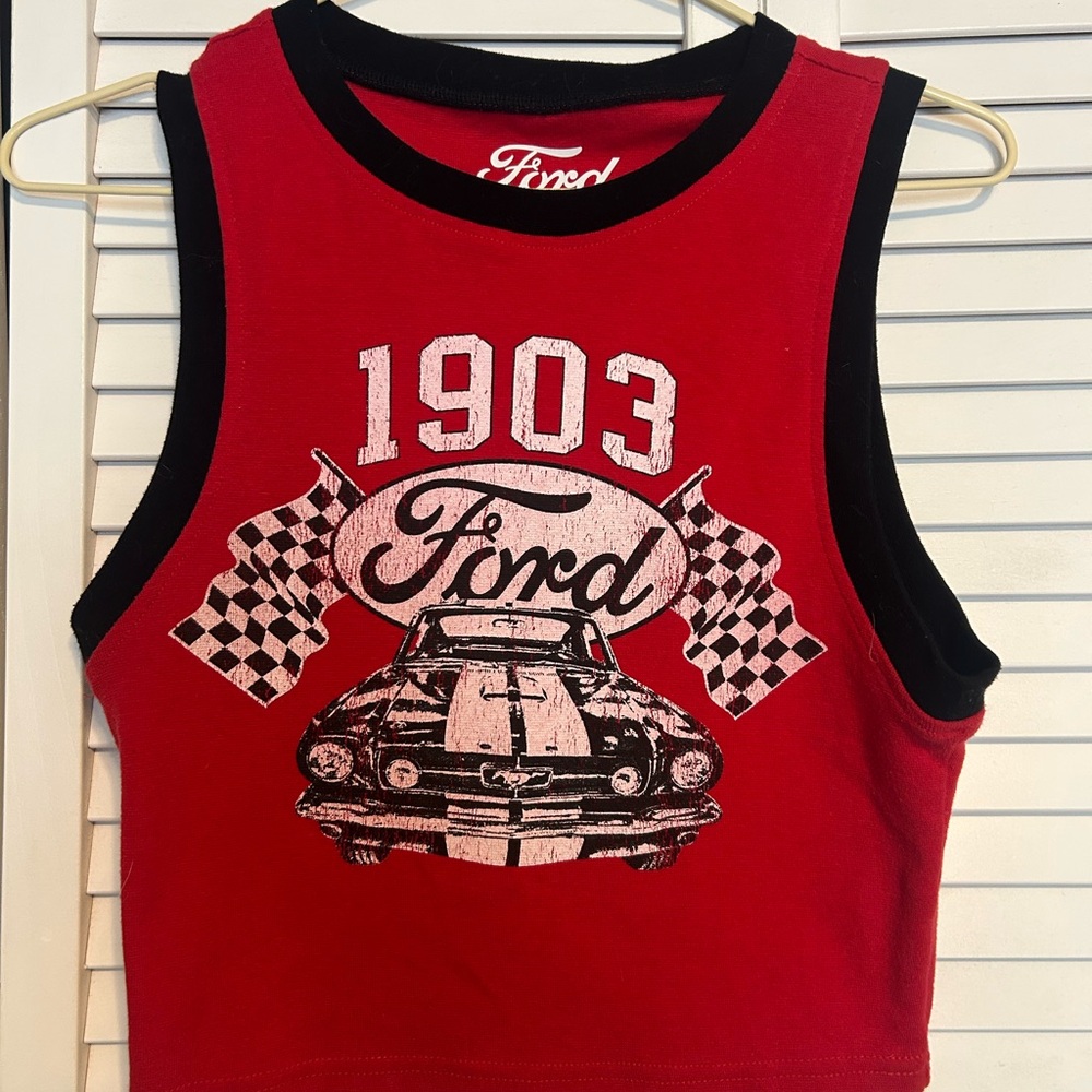 Tilly's Red and Black Ford Heritage Tank Top